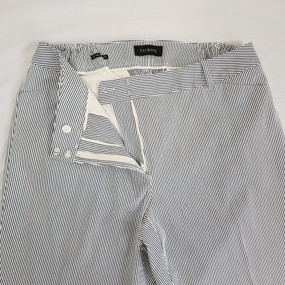 TALBOTS Hampshire Ankle Pants Navy/White Stripes Printed Size 16W New No Tags! - Picture 8 of 16